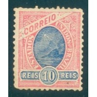 R-107A - 1905/06 - MADRUGADA - FILIGRANA CORREIO FEDERAL - DENTEAÇÃO 11.5 - 10 RÉIS - ROSA E AZUL - NOVO - SEM GOMA - RHM R$ 600,00 (120 UFs X R$ 5,00)