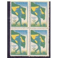 A-076 - 4° CAMPEONATO MUNDIAL DE FUTEBOL - Cr$5,80 - BANDEIRA NACIONAL E JOGADOR -  QUADRA - NOVA - GOMADA - RHM R$ 500,00 (100 UFs X 5,00)