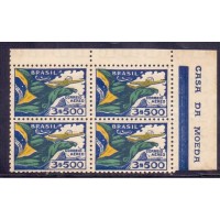 A-034 - QUADRA - BANDEIRA NACIONAL - 3$500 - FILIGRANA "N" - MINT - GOMADA - RHM R$ 1.000,00 (200 UFs X 5,00)