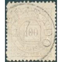 I-65 – 1888 - TIPOS CIFRA - 100 RÉIS - LILÁS, CINZA PÁLIDO - CARIMBADO