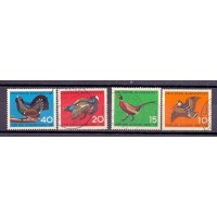 ALEMANHA FEDERAL - Y 3320/333 (1965) AVES: FAISÃO - GALO DO MATO - ETC - SÉRIE 4 SELOS USADOS 