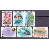 LIBYA - Y578/83 (1976) - PLANTA, CATÁCEO, LAGARTO, AGUIA, CABRA, MONTEZ - SÉRIE 6 SELOS MINT
