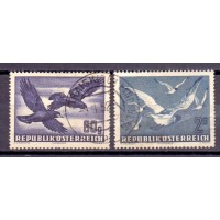 AUSTRIA - Y 54 (1950) AVES - 60 G. VIOLETA ESCURO - 1º SELO USADO DE UMA SÉRIE DE 7