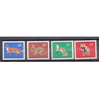 ALEMANHA BERLIN - Y 267/70 (1967) - ANIMAIS DE PELO CURTO - SÉRIE 4 SELOS MINT