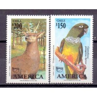 CHILE - 1182/83 ANIMAIS EM PERIGO DE EXTINÇÃO 