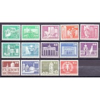 ALEMANHA DEMOCRATICA Y1500/13 (1973-74) - CONSTRUÇÕES SOCIALISTAS DA RDA - SÉRIE 14 SELOS MINT