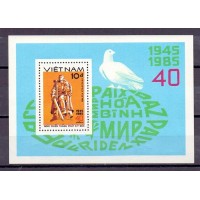 VIETNAM BLOCO - Y B-021 (1985) 40º ANIVERSARIO DA VITÓRIA CONTRA O FASCISMO POMBA DA PAZ BLOCO MINT