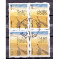 C-2179 -1998 - PAZ: 50° ANIVERSÁRIO DE DECLARAÇÂO UNIVERSAL DOS DIREITOS HUMANOS- HOMEM NO DESERT - QUADRA - CARIMBO CBC - GOMADA - RHM R$ 60,00 (12 UFs X 5,00)