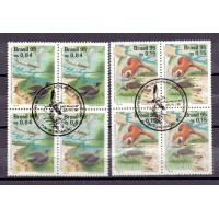 C-1963/1964 -1995 - LUBRAPEX 95- FAUNA DO RIO TIETÊ - AVE E MAMIFERO - AVE - SÉRIE 2 - QUADRA - CARIMBO CBC - GOMADA - RHM R$ 97,50 (19,50 UFs X 5,00)