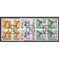 C-1993/1995 -1996 - ESPAMER - BEIJA-FLORES: TOPÁZIO VERMELHO-TOPETE- TESOURA- QUADRA - CARIMBO CBC - GOMADA - RHM R$ 77,00 (15,40 UFs X 5,00)