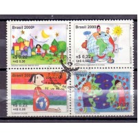 C-2238/2241 -2000 - SELANDO O FUTURO - DESENHOS INFANTIS COM CRIANÇAS - LINDA  QUADRA - CARIMBO CBC - GOMADA - RHM R$ 100,00 (20 UFs X 5,00)