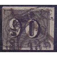I-15 - 1850 - VERTICAIS - OLHO DE CABRA - 90 RÉIS - CARIMBADO 
