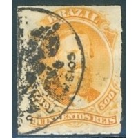 I-36 - 1876 - DOM PEDRO II - PERCÉ - 500 RÉIS - CARIMBO DIRETORIA DOS CORREIOS - CHARNEIRA