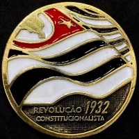 MEDALHA REVOLUÇÃO CONSTITUCIONALISTA DE 1932 - REVOLUÇÃO PAULISTA - COLORIDA - EDIÇÃO LIMITADA DE APENAS 100 UNIDADES – 50 MM DE DIÂMETRO