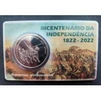 BICENTENÁRIO DA INDEPENDÊNCIA – MOEDA COMEMORATIVA DE 2 REAIS – PERFEITA NA CARTELA PROTETORA