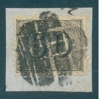 I-14B - 1850 - VERTICAIS DENTEADOS - 60 RÉIS - CARIMBO MUDO - CHARNEIRA 