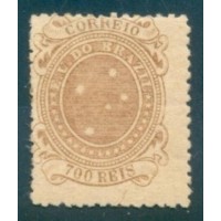 R-076A - 1890/1894 - SELOS CRUZEIROS - 700 RÉIS - DENTEAÇÃO 11-11.5 - NOVO - GOMADO - CHARNEIRA - PONTOS DE OXIDAÇÃO - RHM 135 UFS