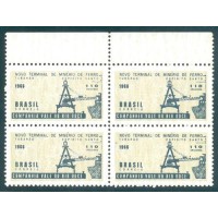 C-0546Y - 1966 - INAUGURAÇÃO DO NOVO TERMINAL DE MINÉRIO DE TUBARÕES - MARMORIZADO - QUADRA - MINT - GOMADA - MUITO BONITA - RHM R$ 640,00 (128 UFs X R$ 5,00)