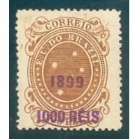 R-134Aa - 1899 - SELO CRUZEIRO DO SUL - CASTANHO AVERMELHADO - 1000 RÉIS -  DENTEAÇÃO 13 - NOVO - SEM GOMA - CHARNEIRA - RHM R$ 375,00 (75 UFs X 5,00)