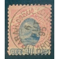 R-081 - 1894 - MADRUGADA REPUBLICANA - 10 RÉIS - CARIMBO PARAYBA DO SUL - SEM GOMA - CHARNEIRA 