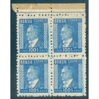R-437 - 1942 - FILIGRAMA CRUZ DE CRISTO (M) HORIZONTAL - COM TRAÇOS - QUADRA - NOVA - GOMADA - RHM R$ 1.200,00 (240 UFS X R$ 5,00)