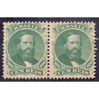 I-27a - PAR HORIZONTAL - NOVO - TIPO I - 100 RÉIS - DOM PEDRO II - DENTEADO - RHM R$ 2.100,00 (420 UFS X R$ 5,00)