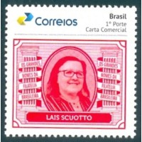 PB-171 - 2020 - SELO PERSONALIZADO OS GRANDES NOMES DA FILATELIA BRASILEIRA/LAÍS SCUOTTO, GOMADO - MINT