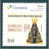 PB-021 - 2016 - LOGO ECT - MINT - SELO PERSONALIZADO - 300 ANOS DE DEVOÇÃO À NOSSA SENHORA APARECIDA 