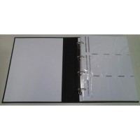 PORTA ENVELOPES PARA 240 FDCS/ENVELOPES CAPA PRETA - COM ESTOJO E FERRAGEM DE 4 ARGOLAS - 3 DIVISÕES POR PAGINAS