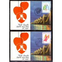 MÁXIMOS POSTAIS - NÃO CATALOGADOS - VISITE BRASILIA CAPITAL BRASILEIRA DO NATAL - SELO C1658/59 - NATAL/RELIGIÃO