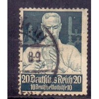 ALEMANHA REICH - Y 519 (1934) - PROFISSÕES - 20pf.+10PF AZUL VERDE - SELO USADO DE UMA SÉRIE DE 9 SELOS