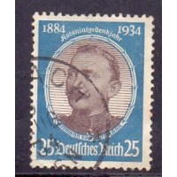 ALEMANHA REICH - Y 502 (1934) CINQUENTENARIO DO ESTABELECIMENTO DAS COLONINAS ALEMÂS 25p AZUL - RETRATO DO GOVERNADOR COLONIAL H.VON.WISSMANN - FECHO DE SÉRIE DE 4 - USADO
