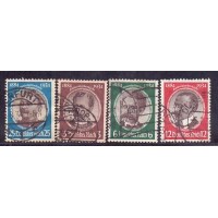 ALEMANHA REICH - Y 499/502 (1934) CINQUENTENÁRIO DO ESTABELECIOMENTO DAS COLÔNICAS ALEMÂS - GOVERNADORES COLONIAS - SÉRIE 4 SELOS USADOS