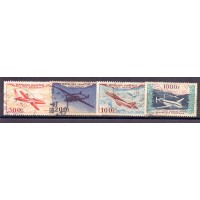 FRANÇA - AVIÃO - 4 SELOS USADOS - 1954
