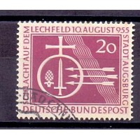 ALEMANHA FEDERAL - Y 92 (1955) MILENÁRIO DA BATALLHA DE LECHFELD - EMBLEMAS - SELOS USADOS