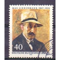 ALEMANHA BERLIN - Y 0399 (1972) 125º ANIVERSARIO DO NASCIMENTO DO PINTOR E DESENHISTA MAX LIEBERMANN (1847-1935) - SELO USADO