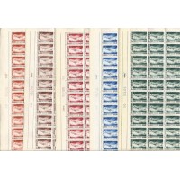 A-080/84 - FOLHAS 50 SELOS – 1956 – NOVAS COM GOMA PERFEITA – LIMPÍSSIMA – DOBRADA NOS PICOTES HORIZONTAIS ENTRE A 5ª E 6ª LINHA DE SELOS – RHM R$ 1.950,00 (7,80 UFS CADA SÉRIE: 390 UFS X R$ 5,00)