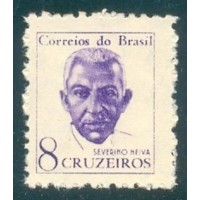 R-519 - 1963 -  VULTOS CÉLEBRES - FILIGRANA CASA+DA+MOEDA+DO+BRASIL - "O" - HORIZONTAL - NOVO - SEM GOMA - RHM R$ 7,50 (1.50 UFS X 5,00)