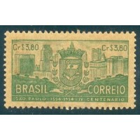 C-0331C - 1954 - 4º CENTENÁRIO DA CIDADE DE SÃO PAULO - PAPEL PALHA - NOVO - GOMADO 