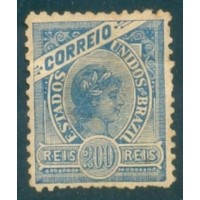 R-103A - 1902/1905 - MADRUGADA - MARGENS GRANDES -  200 RÉIS -  DENT. 11.5 - NOVO - GOMADO - CHARNEIRA - RHM R$ 800,00 (160 UFs X R$ 5,00)