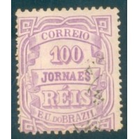 J-21 - 1890 - CIFRA HORIZONTAL - EMISSÃO REPUBLICANA M- 100 RÉIS - MALVA - LEVE CARIMBO - SEM GOMA - CHARNEIRA - RHM  R$ 350,00 (70 UFs X 5,00)