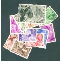 BÉLGICA - 1941 - 12 SELOS - 553/64 - CHARNEIRA