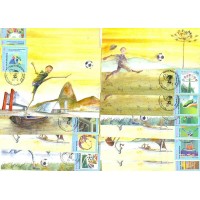 MAX-288/292A - 2014 - A ARTE DO FUTEBOL BRASILEIRO - CARIMBO CBC - SÉRIE COMPLETA COM 12 MÁXIMOS