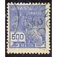 R-265 - CARIMBADO - SEM GOMA - FILIGRANA EUBRASIL (I) - 500 RÉIS - MERCÚRIO E GLOBO - TURQUESA - RHM R$ 2.250,00 (450 UFs X 5,00)