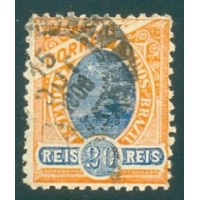 R-108B - 1905/06 - TIPOS DE 1894 E 1904 FILIGRANADOS - FILIGRANA IMPOSTO DE CONSUMO - " CONSUMO LETRAS "OS" - 20 RÉIS -  CARIMBADO - SEM GOMA - RHM R$ 250,00 (50 UFs X R$ 5,00)
