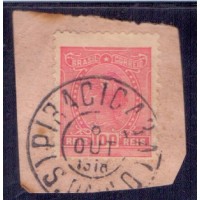 R-158 - CARIMBO "PIRACICABA (S.PAULO)" - COMPLETO SOBRE FRAGMENTO