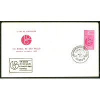 FDC-001 - 1965 -  OITAVA BIENAL DE SÃO PAULO - C-537 - CARIMBO CBC + 1º DIA SP - RHM R$ 392,50 (78,50 UFs X R$ 5,00)
