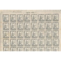 C-0152 - 1940 - CENTENÁRIO DO NASCIMENTO DE JOAQUIM MARIA MACHADO DE ASSIS - FOLHA C/ 80 SELOS - 2ª COLUNA - RHM R$ 600,00 (120 UFs X 5,00)