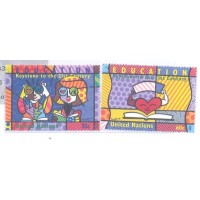 ONU NEW YORK - 1999 - MINT - EDUCAÇÃO - CHAVE DO XX1 SECULO - SÉRIE 2 SELOS - Y 812/13
