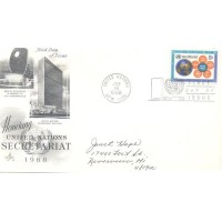 ONU NEW YORK - 1968 - FDC -  SECRETARIADO DAS NAÇÕES UNIDAS - GLOBO E DIAGRAMA DOS ÓRGÃOS DA ONU - SOBRE 2 FDC ILUSTRADOS E ENDEREÇADOS - Y 0175/176